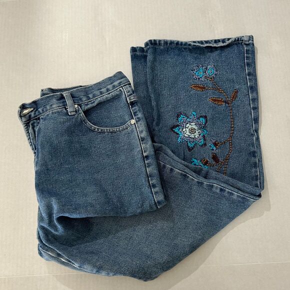 VTG Y2K, No Boundaries, Bootcut Floral Embroidery Low Rise Jeans, JR 13, Flare - Picture 3 of 5